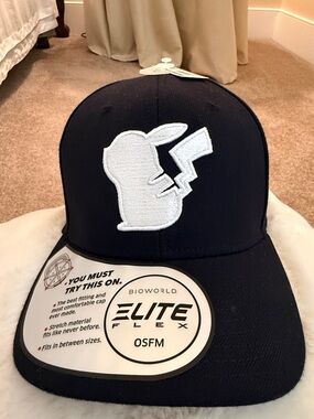 Bioworld Black Hat with White Pikachu Silhouette Patch